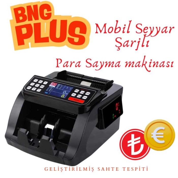 Bng Plus Mobil seyyar Şarjlı Para Sayma makinası TL /  EURO