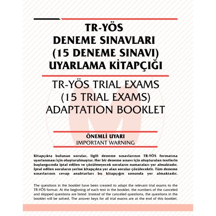 TR-YÖS DENEME SINAVLARI (15 FASİKÜL SINAV)