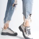 AGATHA Bağcıklı Fermuarlı Ortopedik Taban Cilt Kadın Sneaker Ayakkabı GT Krem