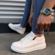 JY155 Warrior Bağcıklı ve Fermuarlı Cilt Erkek Günlük Sneaker Ayakkabı CBT - Beyaz