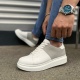 JY151 Boost Bağcıklı Cilt Süet Erkek Günlük Sneaker Ayakkabı CSBT - Beyaz/Gri