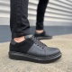Boost Bağcıklı Deri Süet Erkek Günlük Sneaker Ayakkabı - Siyah Süet