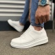 Boost Bağcıklı Deri Erkek Günlük Sneaker Ayakkabı - Beyaz
