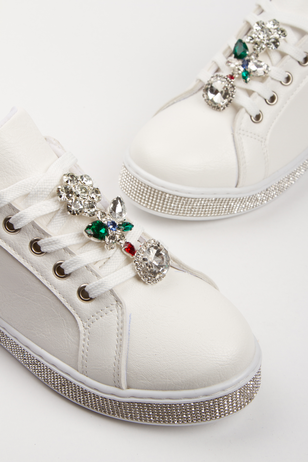 Kadın Taş Detay Sneakers Beyaz