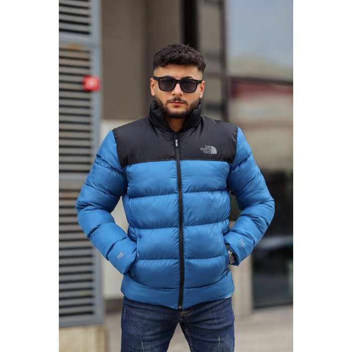 TNF İçi Elyaf Dolum Şişme Mont Mavi