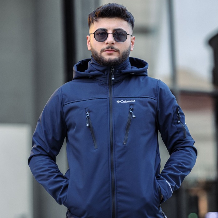 CLB İçi Polarlı Softshell Su ve Rüzgar Geçirmez Mont Lacivert