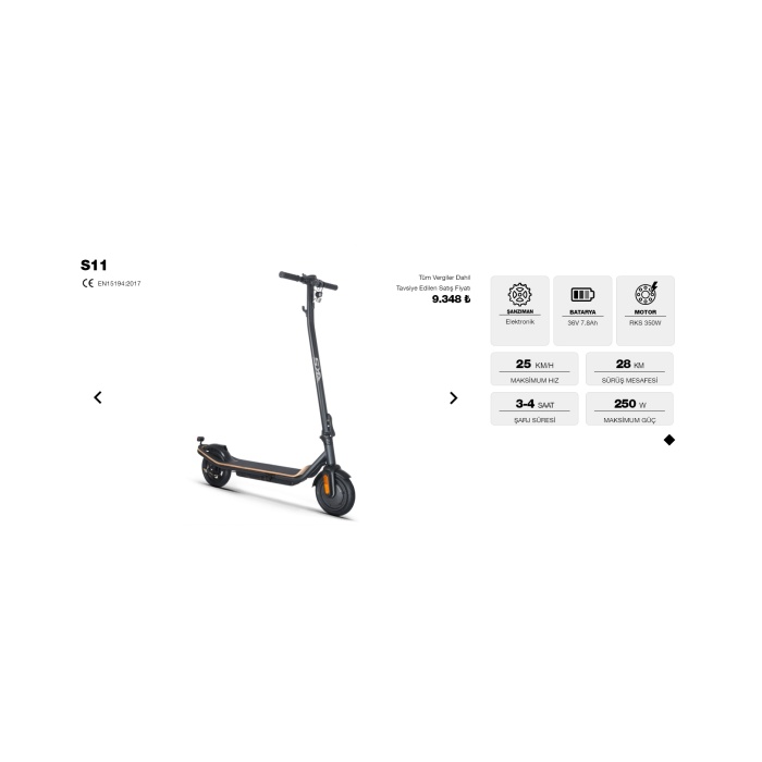 RKS S11 ELEKTRİKLİ SCOOTER