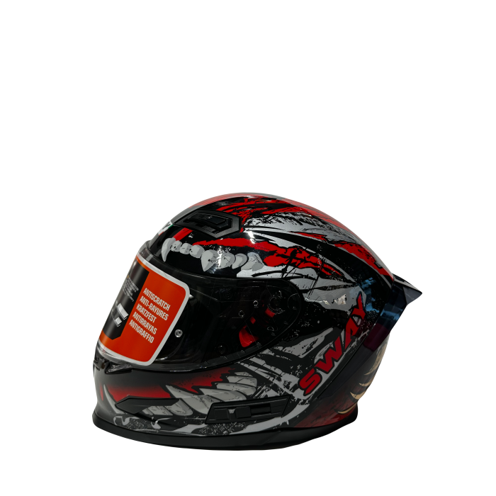 Sway Kask Sway B-503 (817) Güşeş Vizörlü Croco Kırmızı