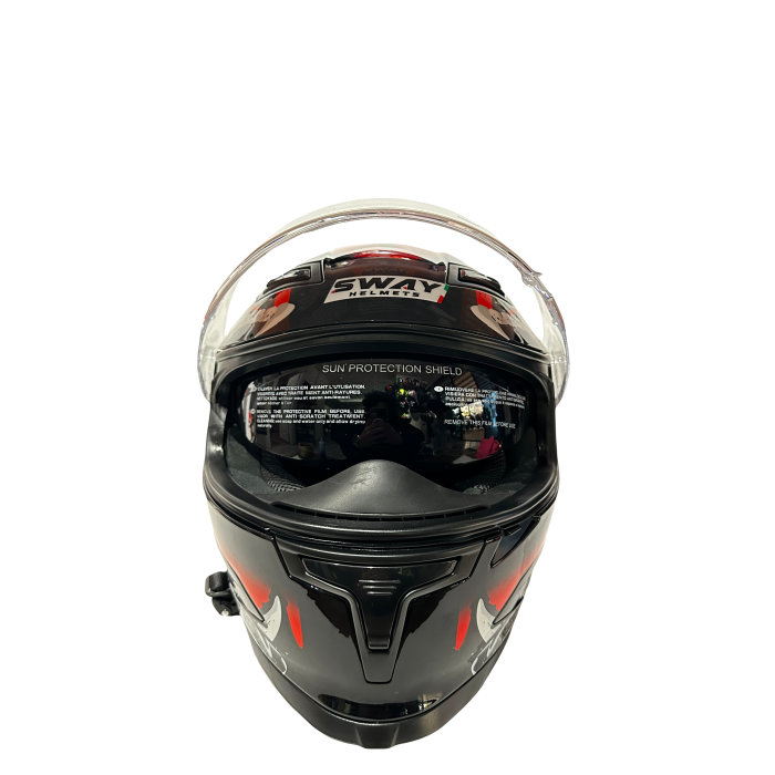 Sway Kask Sway B-503 (817) Güşeş Vizörlü Croco Kırmızı