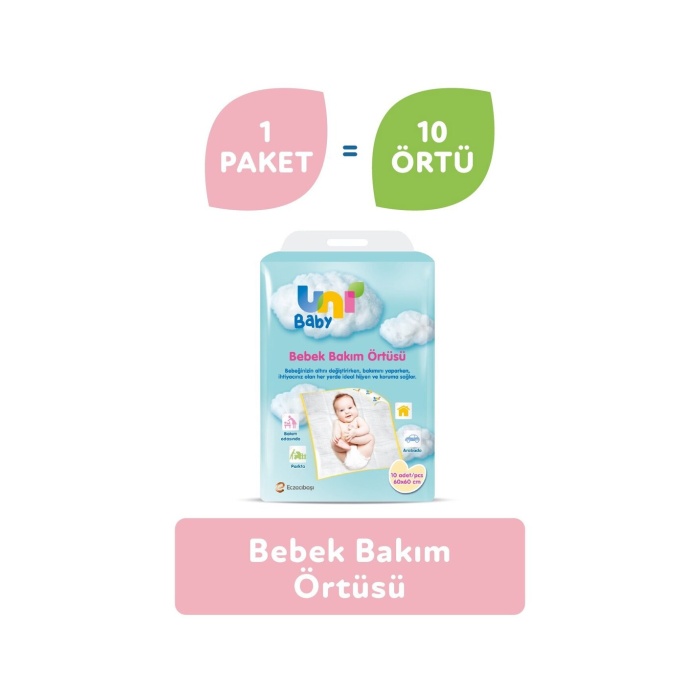 Uni Baby Bebek Bakım Örtüsü 10lu 1 Paket