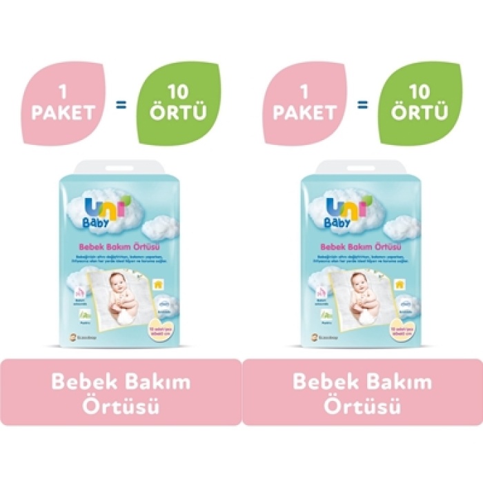 Uni Baby Bebek Bakım Örtüsü 10lu - 2 Paket