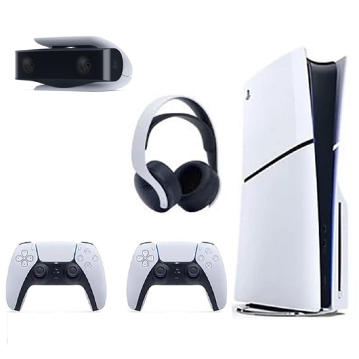 Sony Playstation 5 Slim Model Cd Versiyon Oyun Konsolu + 2 Adet Dualsense+ Pulse 3D Kulaklık + Kamera