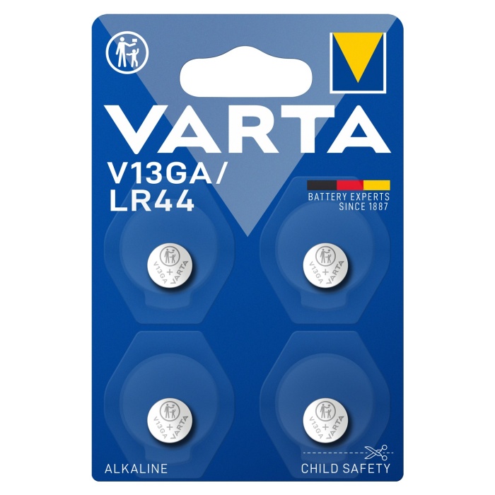 Varta Saat,Hafıza,Kumpas Pili V13 GA/LR44 Alkalin Pil 4 Adet