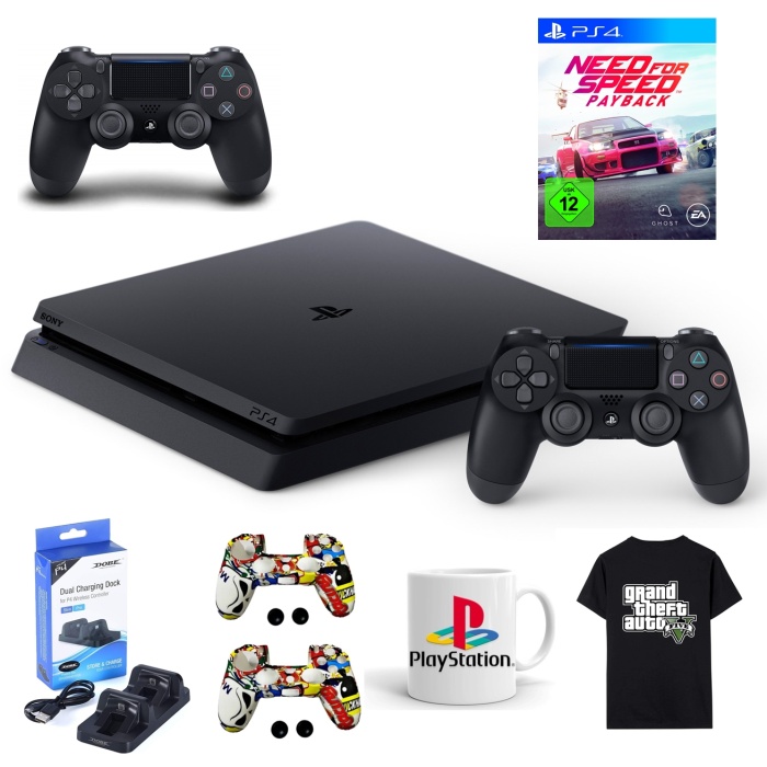 Sony Playstation 4 1TB + 2 Adet Dualshock 4 + Need For Speed Payback  **Teşhir**Ürünü**