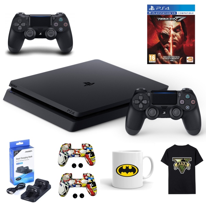 Sony Playstation 4 500gb + 2 Adet Dualshock 4 + Tekken 7  **Teşhir**Ürünü**