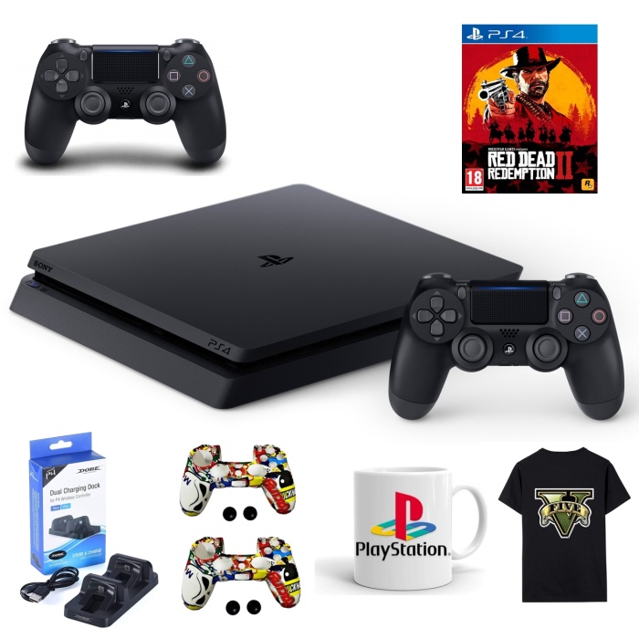 Sony Playstation 4 500gb + 2 Adet Dualshock 4 + Red Dead Redemption  **Teşhir**Ürünü**