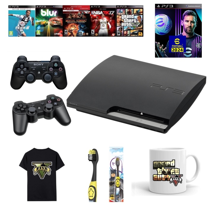 Sony Ps3 500gb + 2 adet gamepad + 50 Güncel Oyun Yüklü **Teşhir**Ürünü**