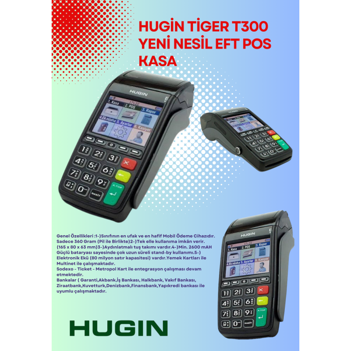 Hugin Tiger Yeni 4G T300 Yeni Nesil Eft Pos Kasa