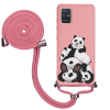 Samsung A51 İpli Lansman Kılıf - Cute Pandas