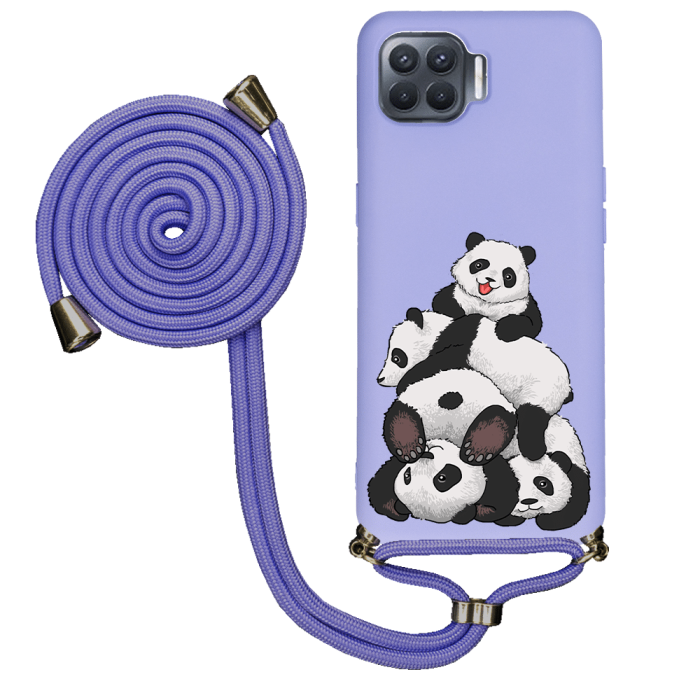 Oppo Reno 4 Lite İpli Lansman Kılıf - Cute Pandas