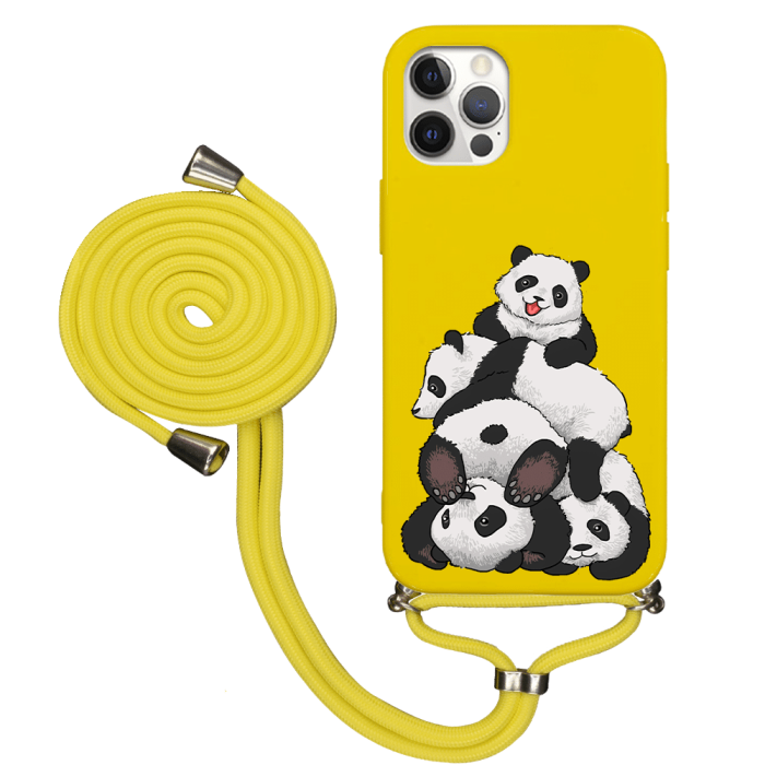 iPhone 12 Pro Max İpli Lansman Kılıf - Cute Pandas