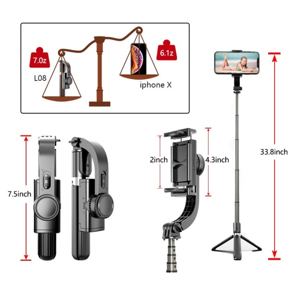 Ally L08 Gimbal 3 Eksenli Telefon Ve Kamera Sabitleyici