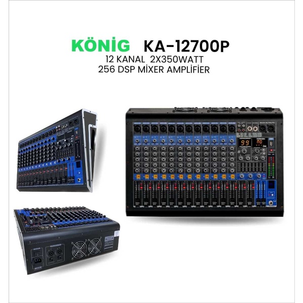 König KA-12700P 12 Kanal Power Mikser 2X350W