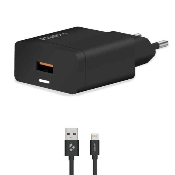 Kensa Usb Wall Charger Lightning Fc-200 Hızlı Şarj Kablolu Beyaz