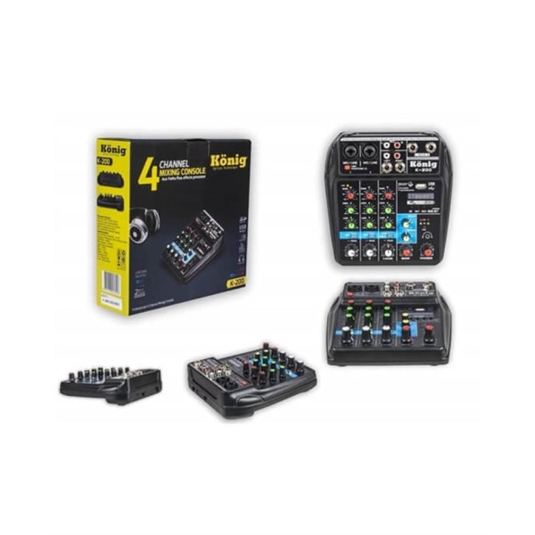 K-200 Ses Kartlı Mixer 4 Kanal Bluetooh Usb