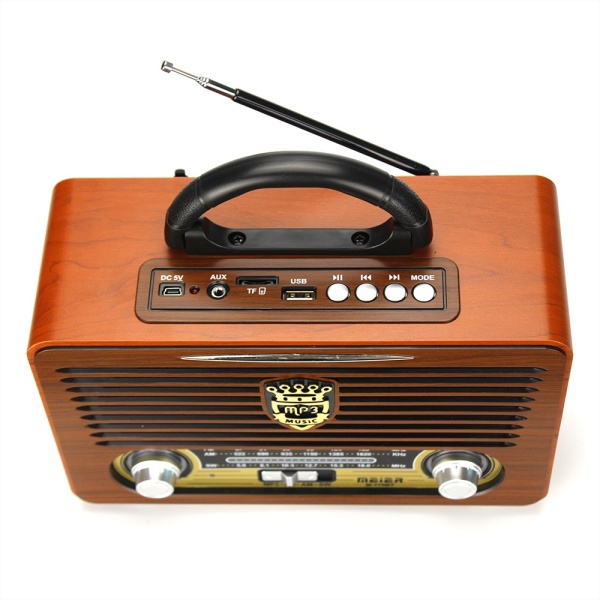 Meıer M-115Bt Şarjlı Bluetooth Retro Wooden Radio