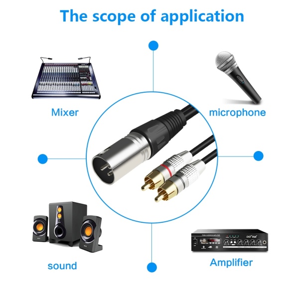 Rca Kablo Xlr-2Rca-Xlr Male 3 Metre