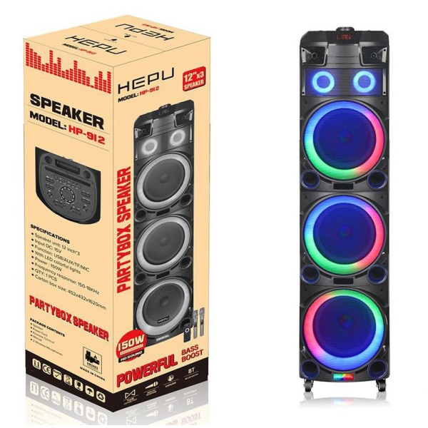 Hepu Hp-918 3*12 Süper Bass Party Box Bluetooth Speaker