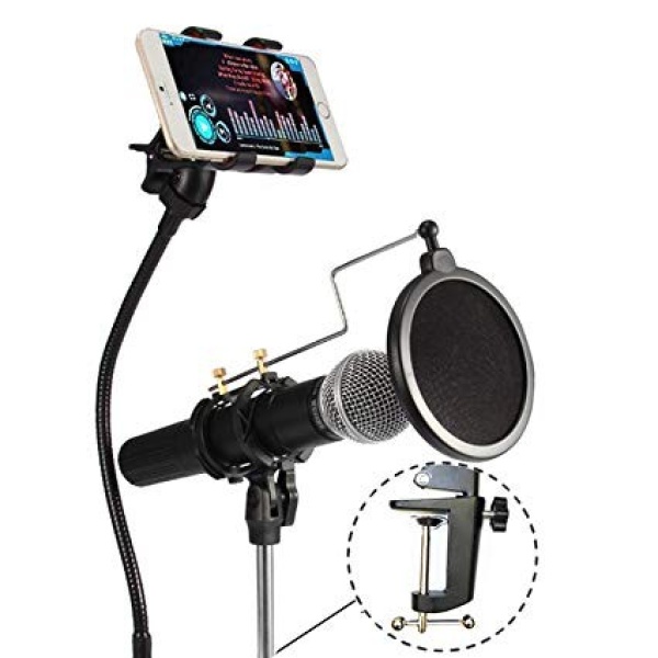 4B Mikrofon Sehpası ve Telefon Tutacağı ve Pop Filter ve Shockmount