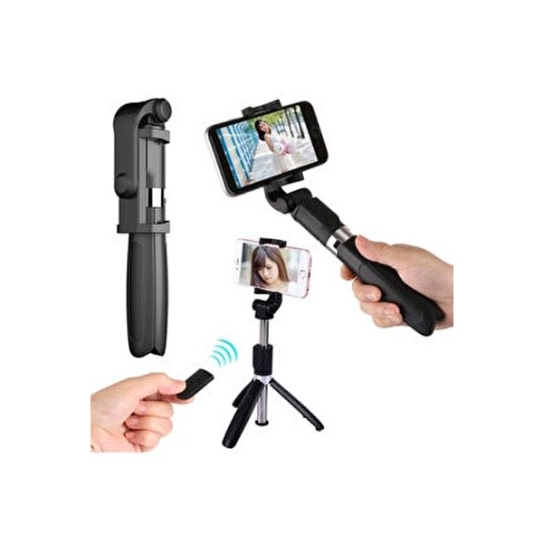 L01 Kumandalı Selfie Çubuğu Tripod Standlı