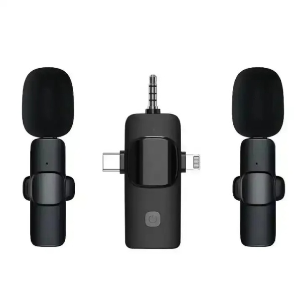 Microphone K15 Lavalier Wireless Mic For Iphone Lapel Collar microfono lavalie micro cravate sans fil Type C Mic For Android