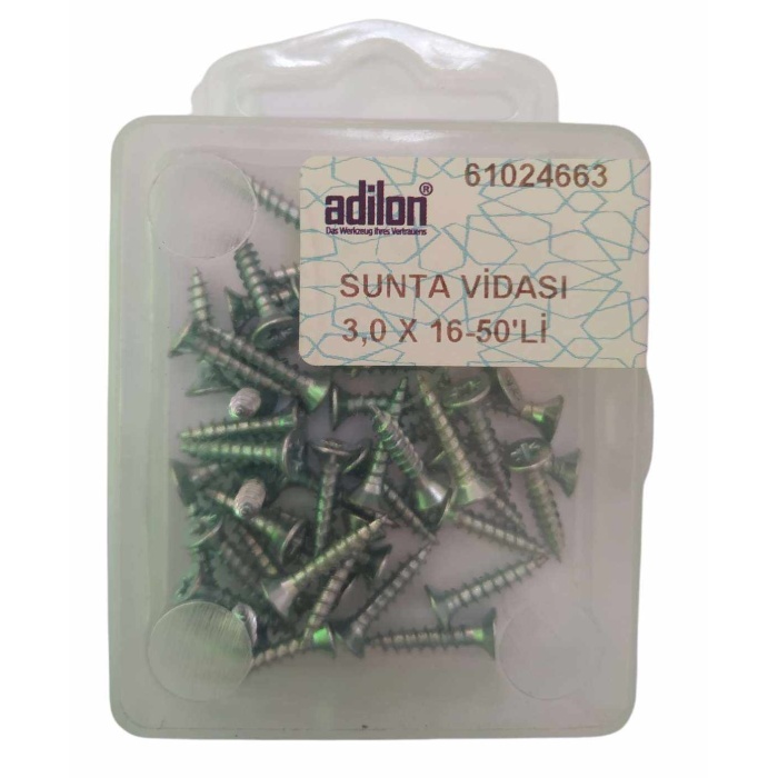 ADİLON SUNTA VİDASI 3,0 X 016 50Lİ