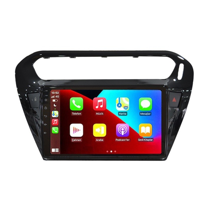 Citroen C-Elysee 2012-2023 SİYAH 8 GB RAM 2K Ekran Android Carplay Multimedya Navigasyon