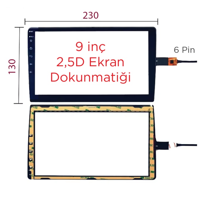 Multimedya 9 İnç Ekran Dokunmatik Camı-Ekran Dokunmatiği