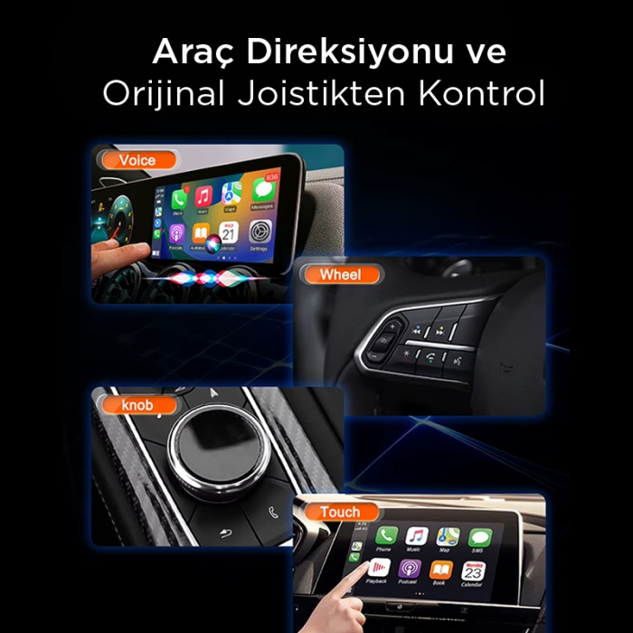 Orijinal Ekranda Kablosuz Carplay-Video İzleme-Uygulama İndirebilme Qualcomm İşlemci 4 GB Ram Android Box AI Box