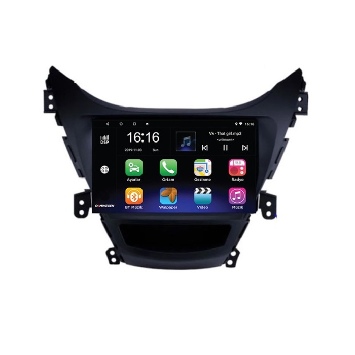 Hyundai Elantra 2011-2013 Android 2gb Ram 8 Çekirdek Kablosuz Carplay Navigasyon Multimedya