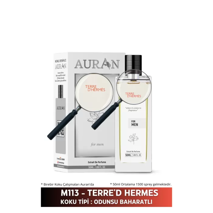 AURAN M113 - Terred Hermes Erkek Parfüm ODUNSU BAHARATLI 50ml