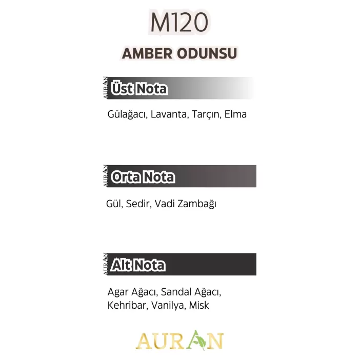 AURAN M120 - Alexandre II Erkek Parfüm AMBER ODUNSU 50ml