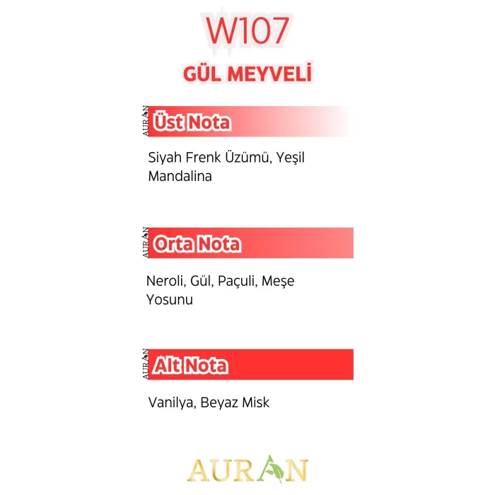 AURAN W107 - Armani Si Kadın Parfüm GÜL MEYVELİ 50ml