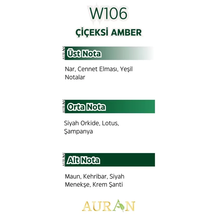 AURAN W106 - Euphoria Kadın Parfüm ÇİÇEKSİ AMBER 50ml