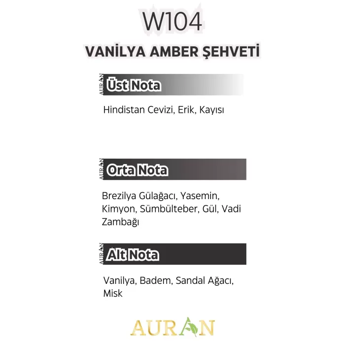 AURAN W104 - Hypnotic Poison Kadın Parfüm VANİLYA AMBER ŞEHVETİ 50ml