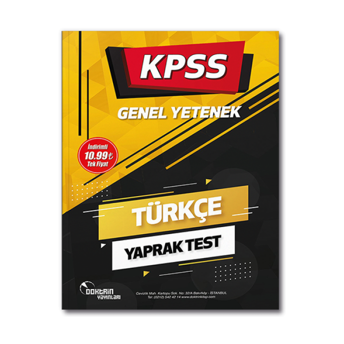 KPSS Türkçe Yaprak Test Doktrin Yayınları