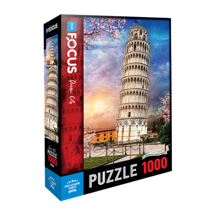 1000 Parça - Pisa Leaning Tower Pisa Kulesi Blue Focus Games