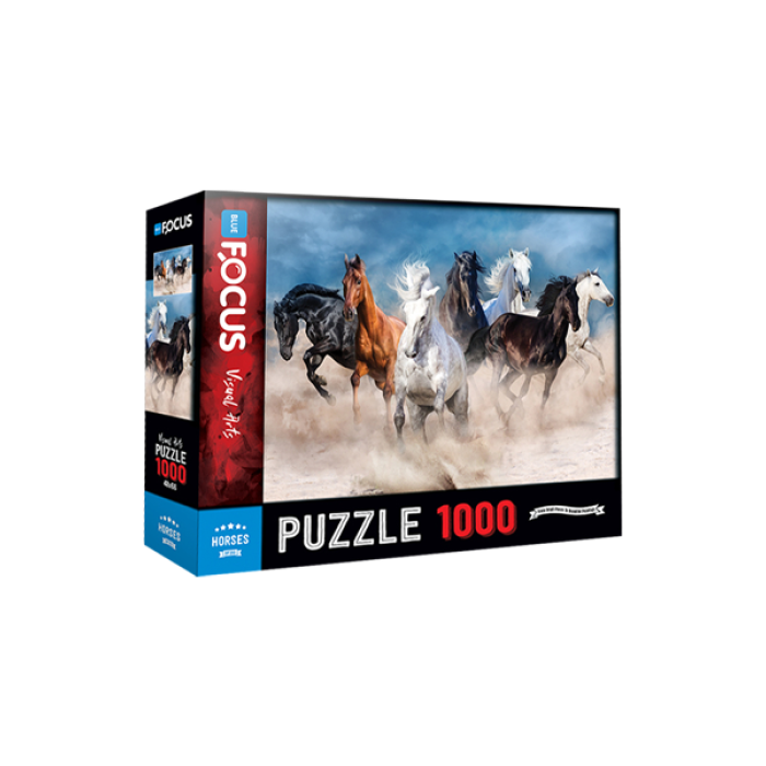 1000 Parça - Horses Atlar Blue Focus Games