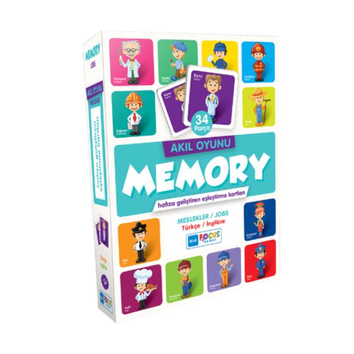 Memory - Meslekler 34 Parça Blue Focus Games