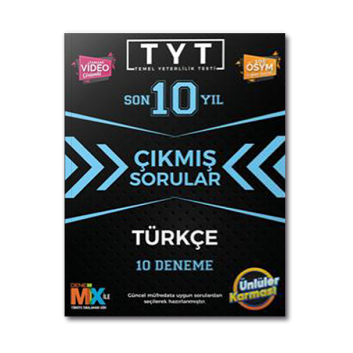 TYT Türkçe Son 10 Yıl Çıkmış Sorular 10 Deneme Ünlüler Karması